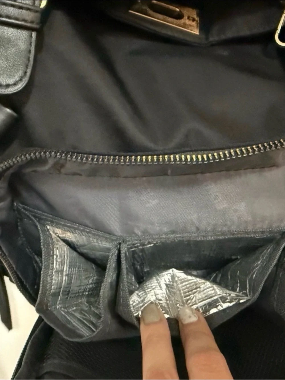 Black Diaper Backpack with Gold Hardware